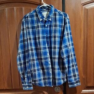 Aeropostale Blue Plaid Button Down. Size L